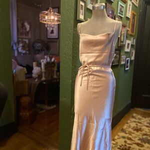 Elegant Pink Satin Dress